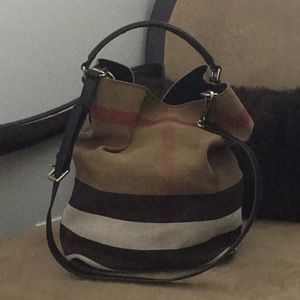 Burberry Med Check Print Bucket Bag